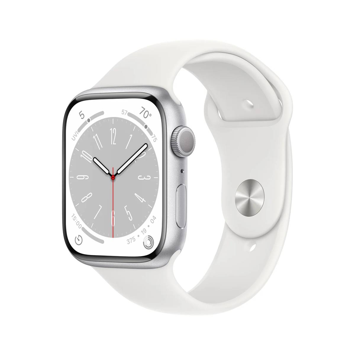 Apple Watch Series 8 Aluminum Released on 2022, September 16, 32g (41mm), 38.8g (45mm), 10.7mm thickness, watchOS 9.0, up to watchOS 10.3, 32GB storage, no card slot, 1.9"484x396 pixels, NO, 1GB RAMApple S8, 308mAhLi-Ion