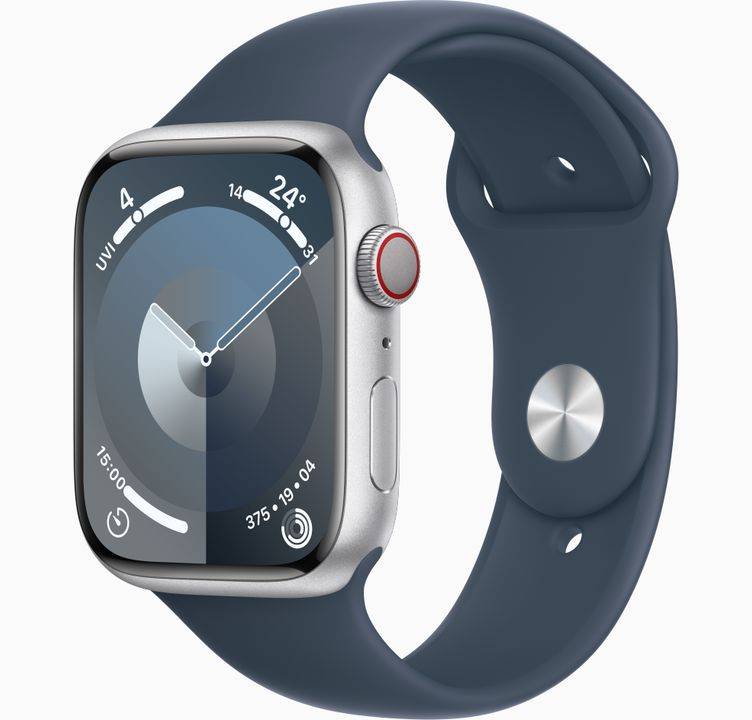 Apple Watch Series 9 Aluminum Released on 2023, September 22, 31.9g (41mm), 38.7g (45mm), 10.7mm thickness, watchOS 10, up to watchOS 10.3, 64GB storage, no card slot, 1.9"484x396 pixels, NO, Apple S9, 308mAhLi-Ion