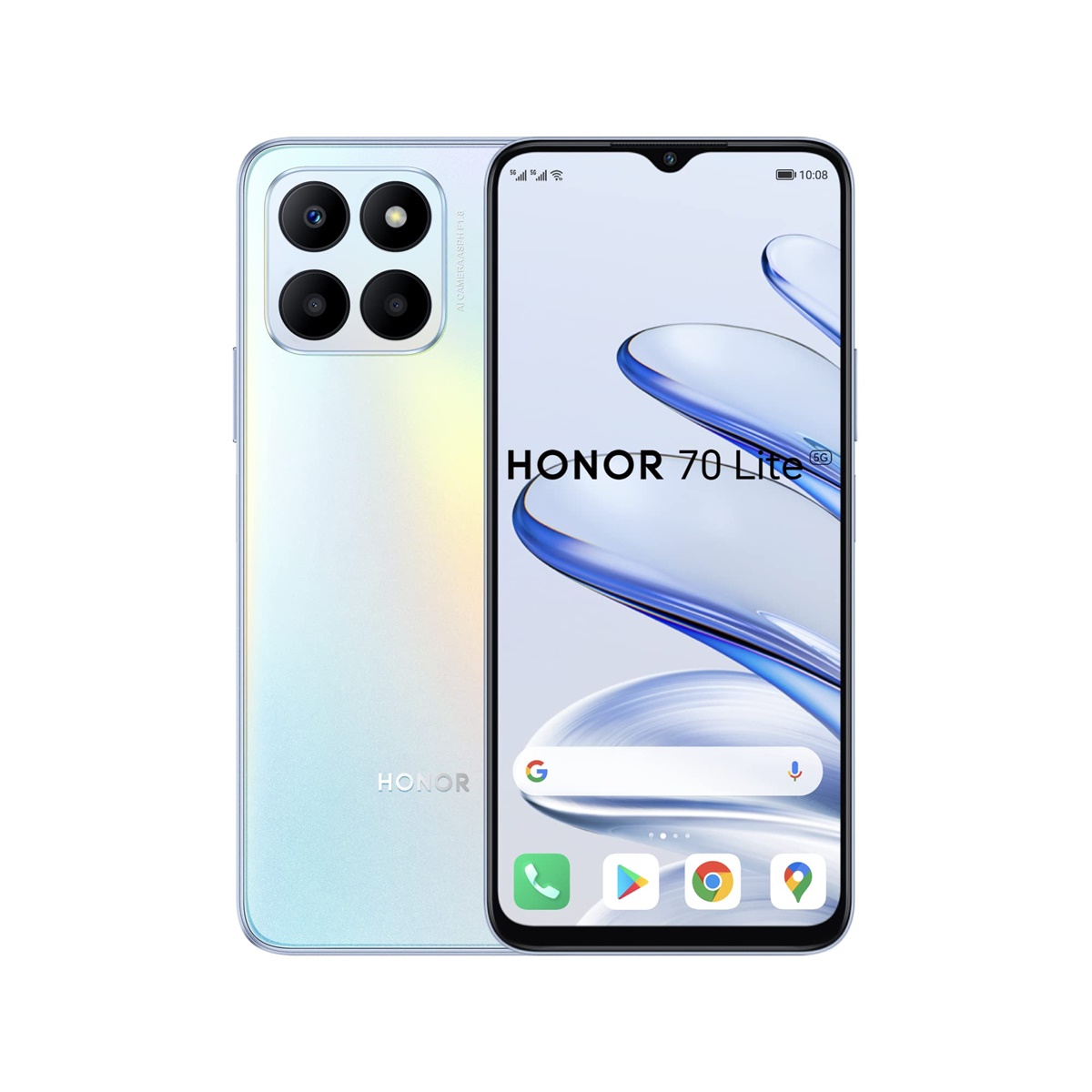 Honor 70 Lite Released 2023, March 31, 194g, 8.7mm thickness, Android 12, Magic UI 6.1, 128GB storage, Unspecified, 6.5"720x1600 pixels, 50MP1080p, 4GB RAMSnapdragon 480+ 5G, 5000mAh23W