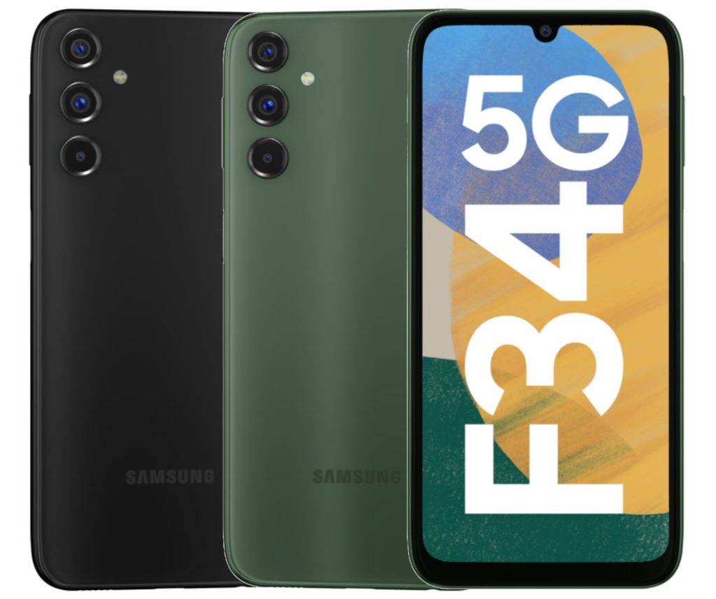 Samsung Galaxy F34 Released on 2023, August 12, 208g, 8.8mm thickness, Android 13, One UI 5.1, 128GB storage, microSDXC, 6.5"1080x2340 pixels, 50MP2160p, 6/8GB RAMExynos 1280, 6000mAhLi-Po