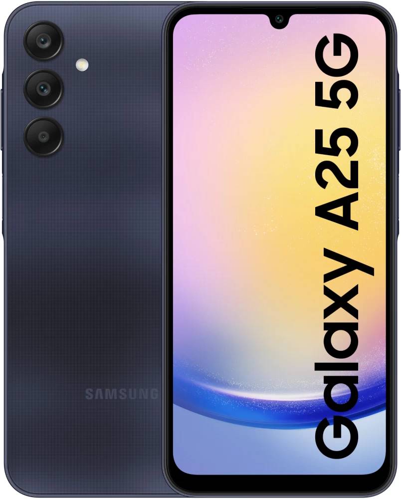 Samsung Galaxy A25 Released on 2023, December 16 | 197g, 8.3mm thickness | Android 14, One UI 6 | 128GB/256GB storage, microSDXC | 6.5"1080x2340 pixels | 50MP2160p | 6/8GB RAMExynos 1280 | 5000mAh