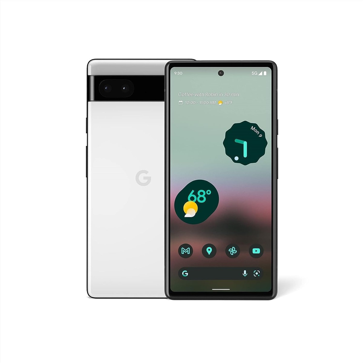 Google Pixel 6a Released 2022, July 21, 178g, 8.9mm thickness, Android 12, up to Android 14, 128GB storage, no card slot, 6.1"1080x2400 pixels, 12MP2160p, 6GB RAMGoogle Tensor, 4410mAh18W