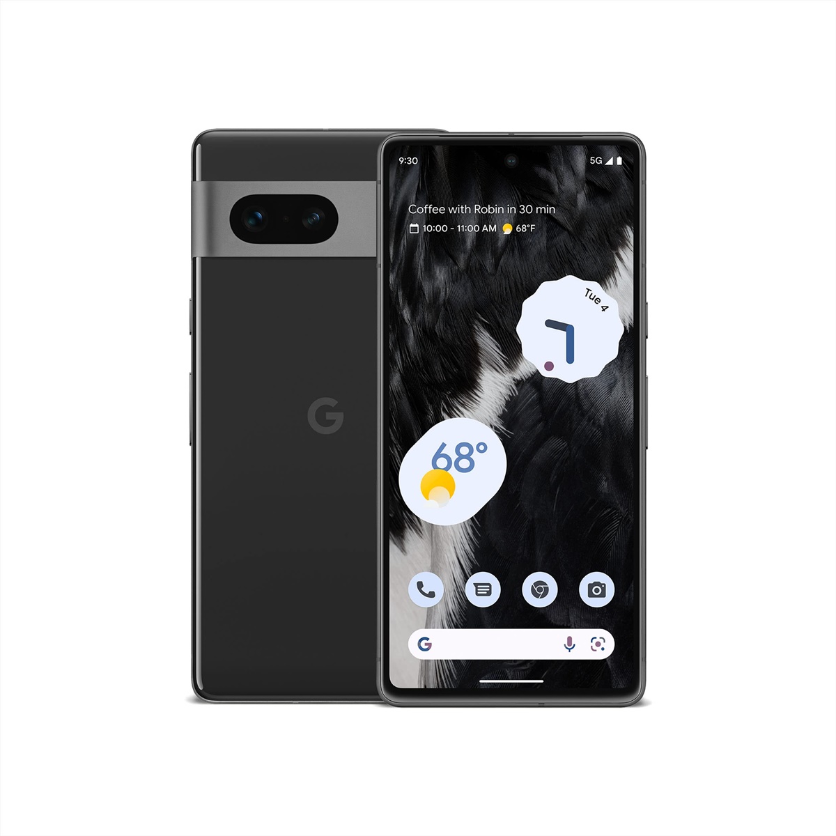 Google Pixel 7 Released 2022, October 13, 197g, 8.7mm thickness, Android 13, up to Android 14, 128GB/256GB storage, no card slot, 6.3"1080x2400 pixels, 50MP2160p, 8GB RAMGoogle Tensor G2, 4355mAh20W21W