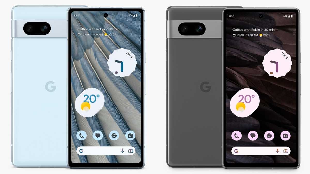 Google Pixel 7a Released 2023, May 10, 193.5g, 9mm thickness, Android 13, up to Android 14, 128GB storage, no card slot, 6.1"1080x2400 pixels, 64MP2160p, 8GB RAMGoogle Tensor G2, 4385mAh20W8W