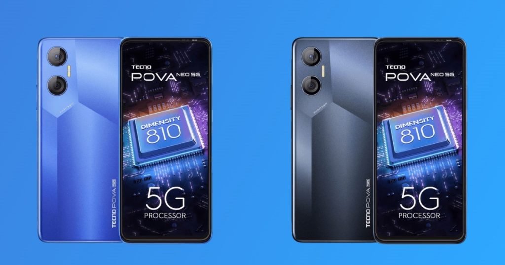 Tecno Pova Neo 5G Released 2022, September 26, 9.5mm thickness, Android 12, HIOS 8.6, 128GB storage, microSDXC, 6.8"1080x2460 pixels, 50MP1440p, 4GB RAMDimensity 810, 6000mAh18W