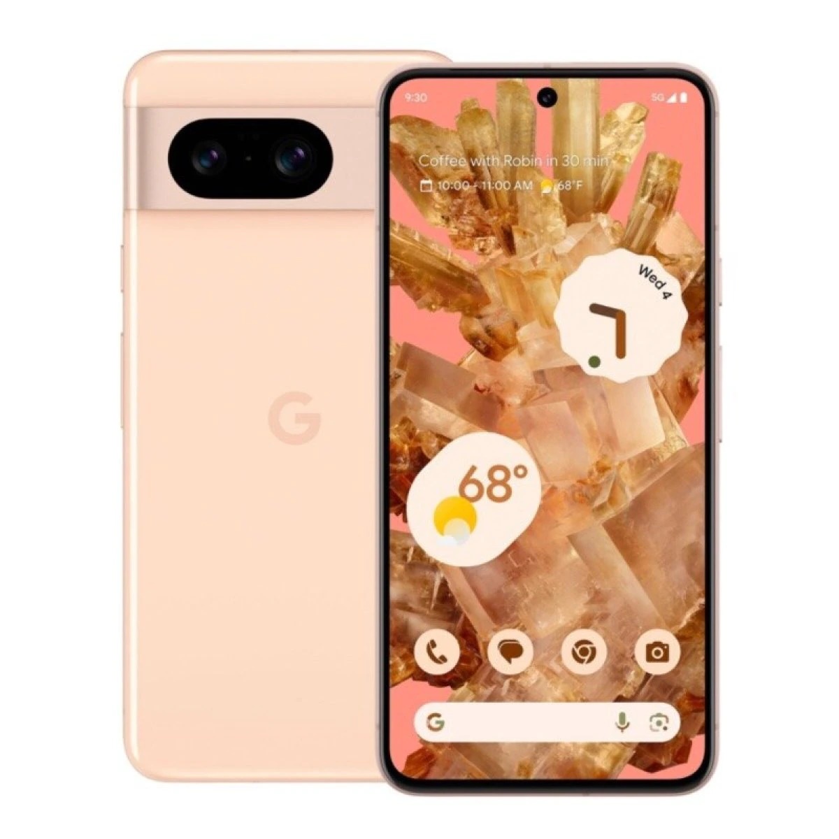 Google Pixel 8 Released 2023, October 12, 187g, 8.9mm thickness, Android 14, 128GB/256GB storage, no card slot, 6.2"1080x2400 pixels, 50MP2160p, 8GB RAMGoogle Tensor G3, 4575mAh27W18W