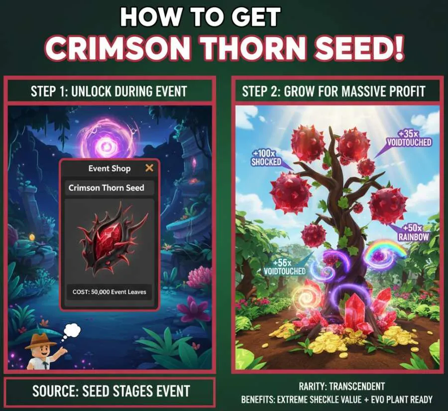 How to Get the Crimson Thorn Seed in Roblox Grow a Garden