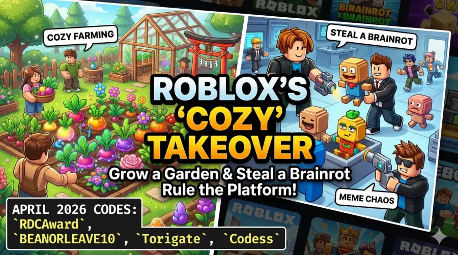 Roblox’s “Cozy Chaos” Era, How Grow a Garden and Steal a Brainrot Took Over in 2026