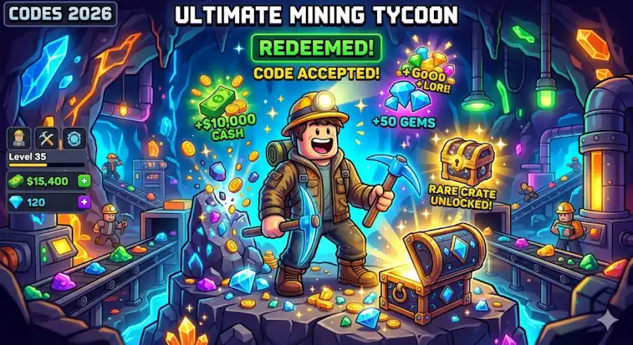 Roblox Mining Tycoon Codes 2026 , Get Your Free Cash & Rare Crates