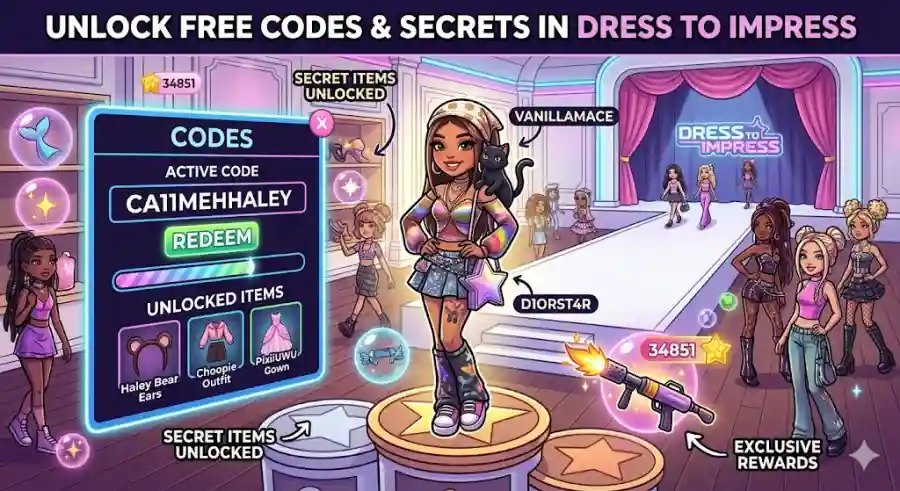 How to Unlock Free Codes and Secret Items in Roblox Dress to Impress DTI 