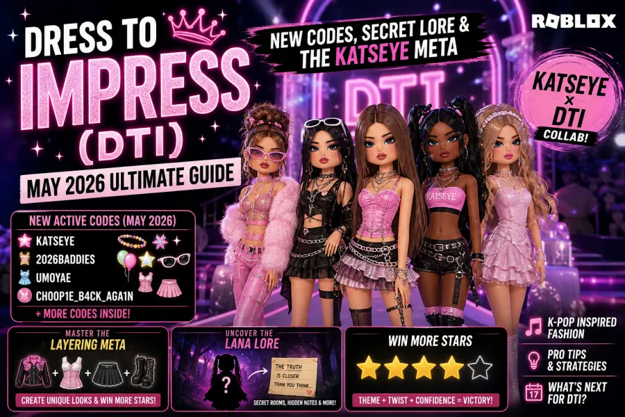 Dress To Impress DTI May 2026 Latest Codes Hidden Lore The KATSEYE Dress To Impress DTI May 2026 Latest Codes Hidden Lore The KATSEYE
