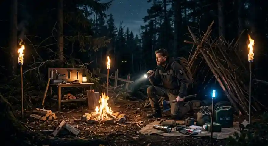 99 Nights in the Forest Survival Best Items, Camp Upgrades, Flashlights, Torches and End-Game