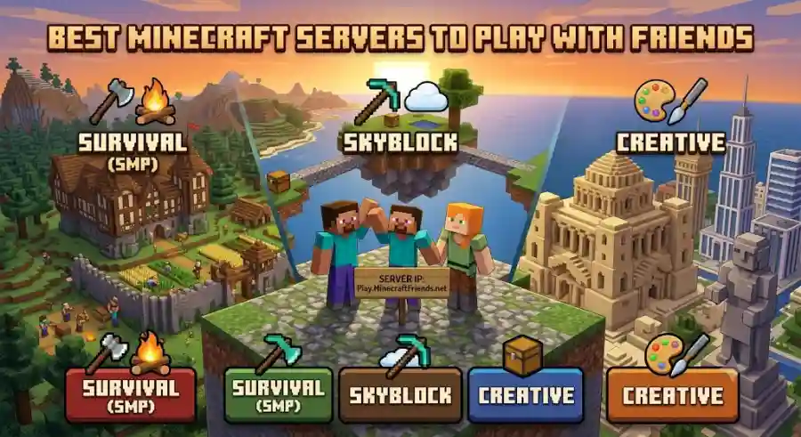 Best Minecraft Servers to Play With Friends in 2026 Top Survival, Skyblock and Creative Multiplayer Worlds