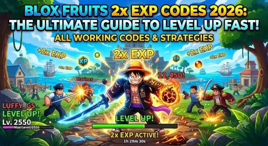 Blox Fruits 2x EXP Codes 2026 Complete to Fast Leveling and Double XP Rewards