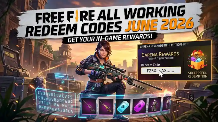 Free Fire Redeem Codes June 2026 Latest Working Codes, Free Rewards, Diamonds and Skins
