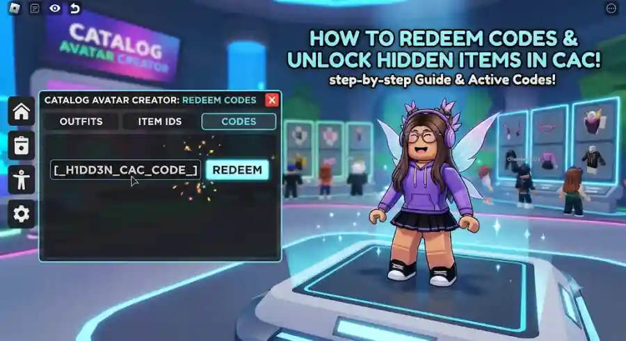 How to Enter Promo Codes in Catalog Avatar Creator Exclusive Accessories and Secret Roblox Rewards