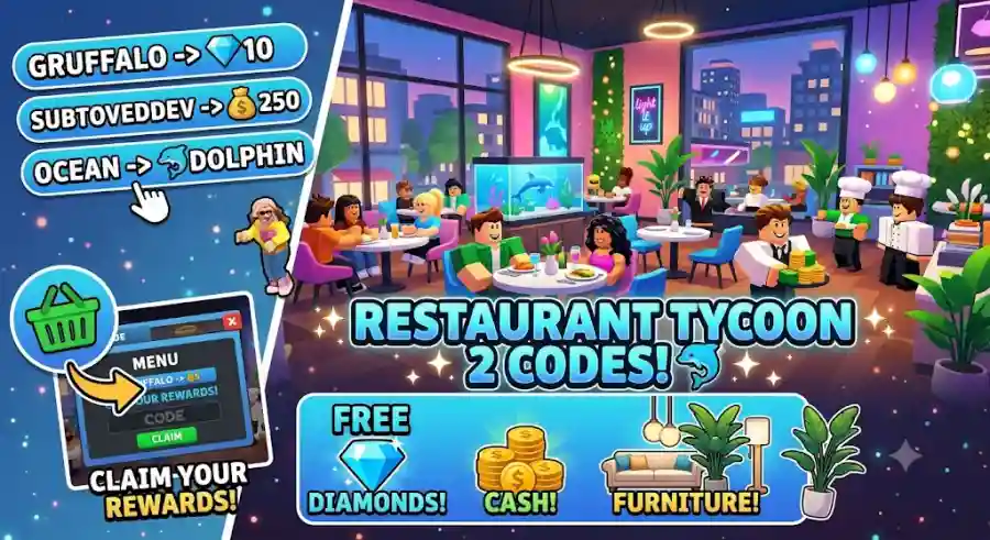 Restaurant Tycoon 2 Codes June 2026 Free Diamonds, Cash and Furniture Rewards 
