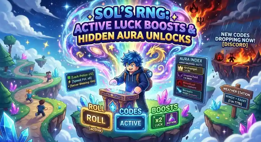 Sol’s RNG Codes 2026 Active Luck Boosts, Hidden Aura Unlocks, Weather Secrets and Best Grinding 