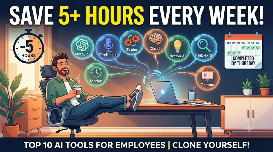 How to Clone Yourself at Work, Top 10 AI Tools Saving Employees Hours a Week
