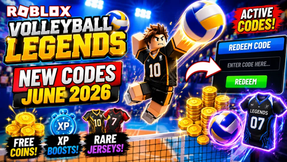 Volleyball Legends Codes June 2026, Claim Free Coins, Rare Outfits, XP Boosts and Rewards