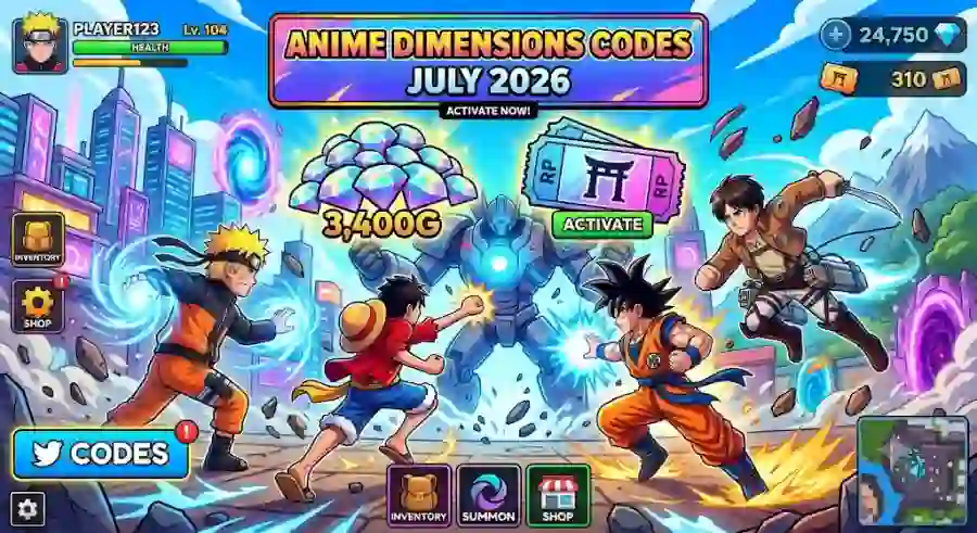 Anime Dimensions Codes July 2026 Redeem Free Gems, Raid Passes, Boosts and earn Roblox Rewards