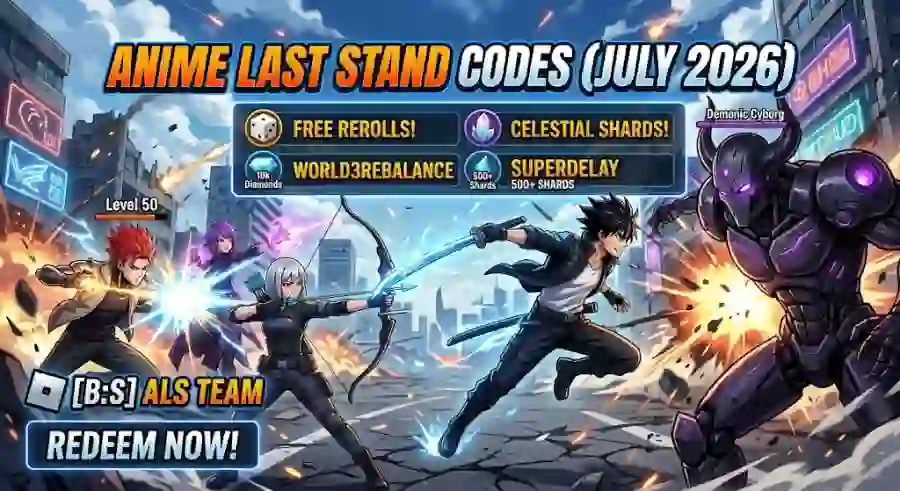 Anime Last Stand Codes July 2026 Free Rerolls, Diamonds and Celestial Shards List