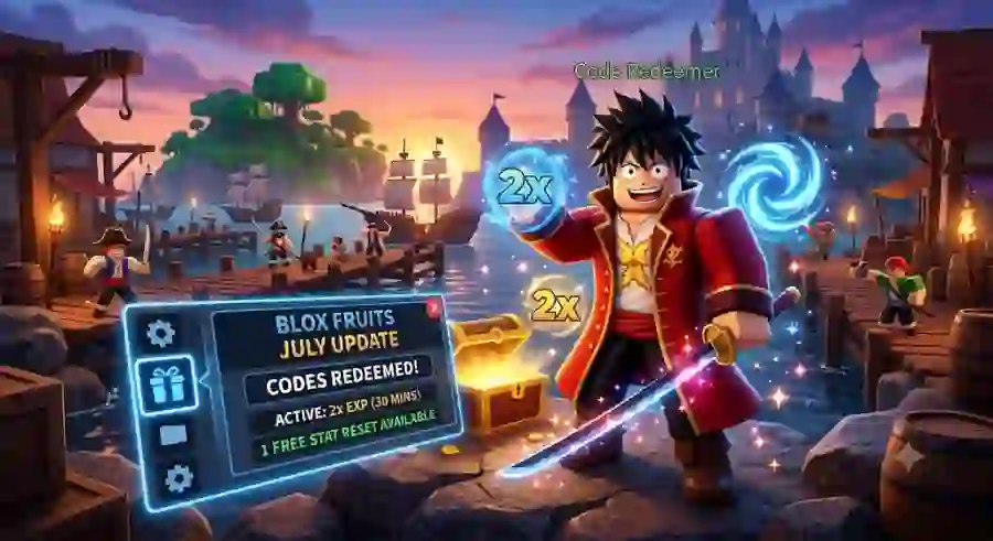 Blox Fruits July Update Codes 2026 Free 2x EXP Boosts, Stat Resets and Active Redeem List