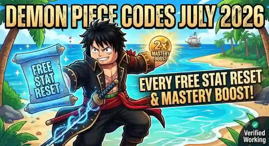 Demon Piece Codes July 2026 Every Free Stat Reset, 2x Mastery Boost, Beli Reward and Race Reroll