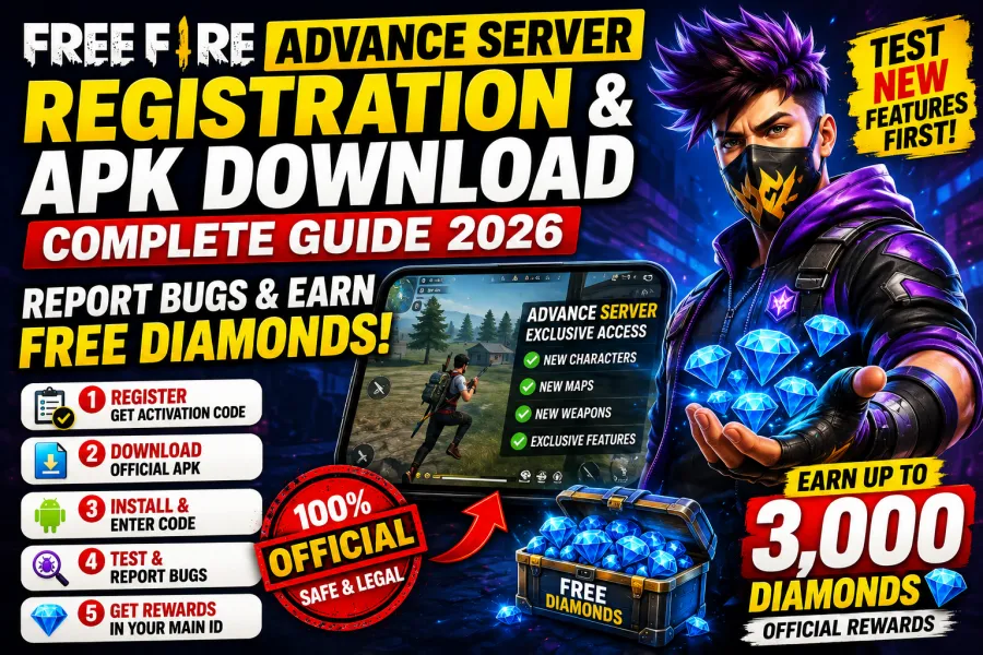 How to Register for the Garena Free Fire Advance Server, Download the APK & Earn Free Diamonds 2026
