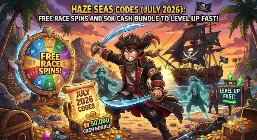 Haze Seas Codes July 2026 Claim Free Race Spins, 100K Cash, EXP Boosts, Gems and Level Up Faster