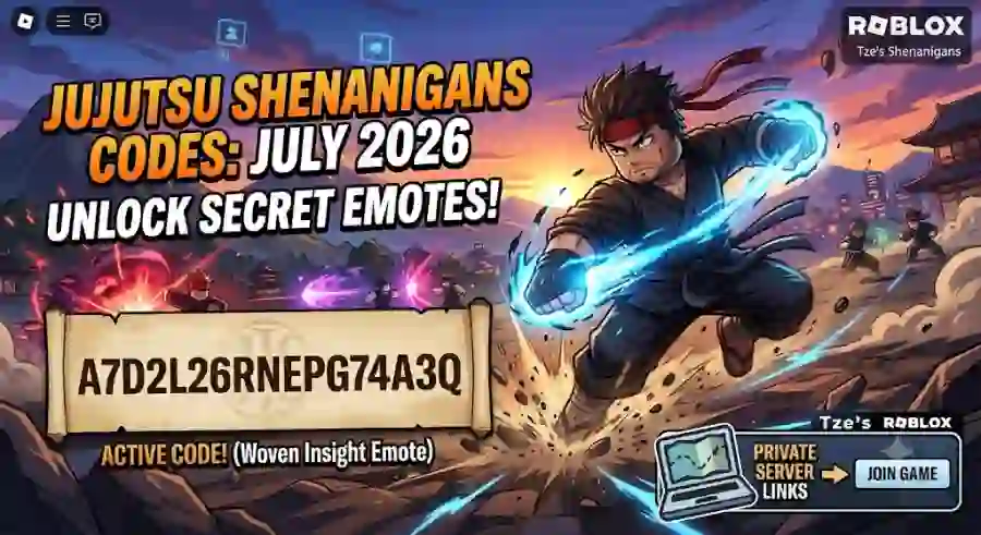 Jujutsu Shenanigans Codes July 2026 Redeem the Latest Free Emotes, Nep Achievement and Private Server Links