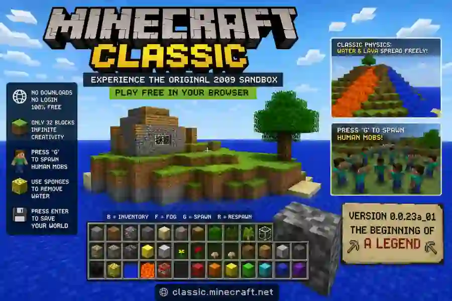 Minecraft Classic Browser Experience the Original 2009 Sandbox That Started a Gaming Revolution