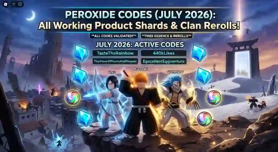 Peroxide Codes July 2026 All Working Product Shards, Clan Rerolls and Free Rewards List