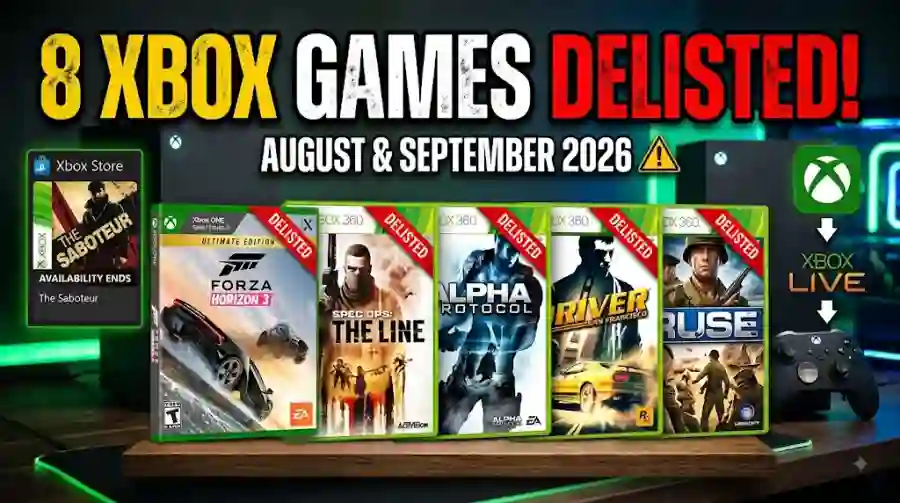 8 Xbox Games Facing Delisting or Shutdown in August and September 2026