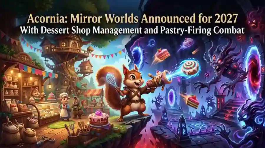 Acornia Mirror Worlds Announced for 2027 With Dessert Shop Management and Pastry-Firing Combat