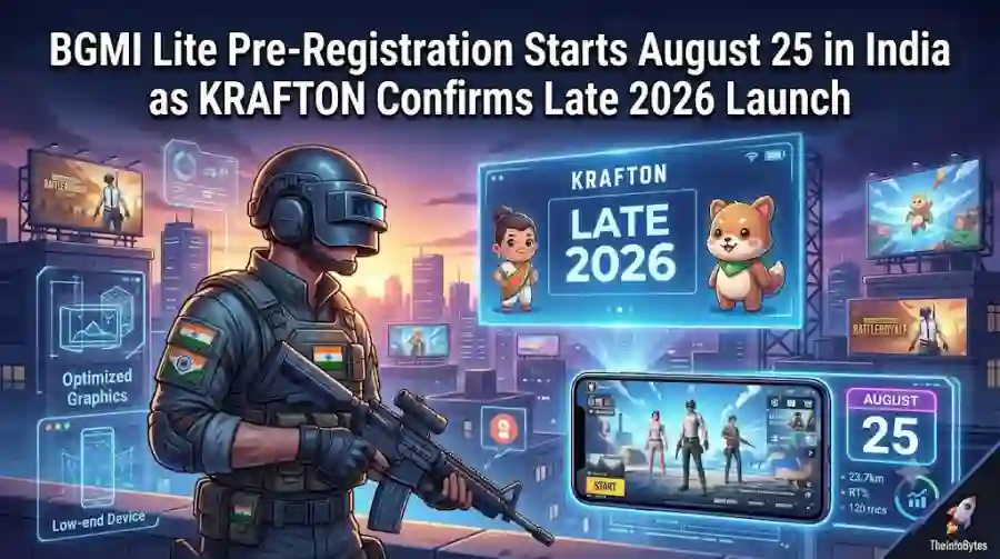 BGMI Lite Pre-Registration Starts August 25 in India as KRAFTON Confirms Late 2026 Launch