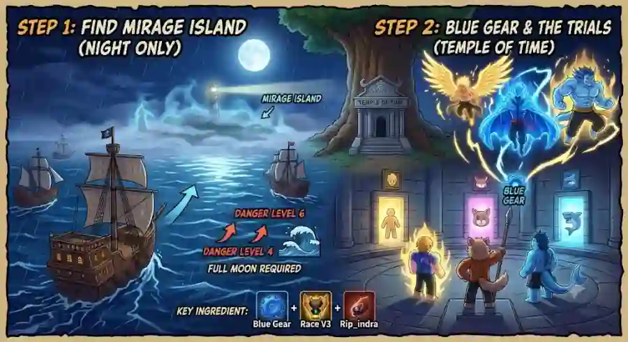 How to Find Mirage Island and Unlock Race Awakening (V4) in Blox Fruits Complete