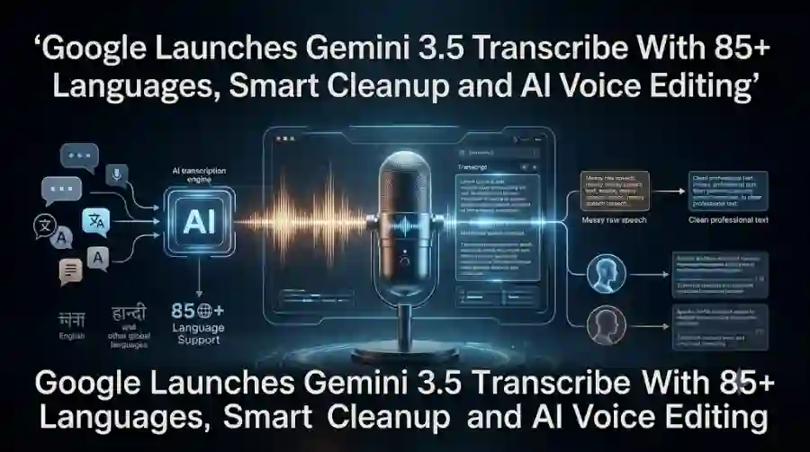 Google Launches Gemini 3.5 Transcribe With 85+ Languages, Smart Cleanup and AI Voice Editing