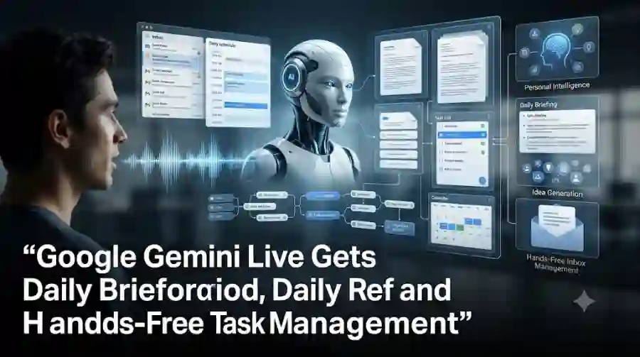 Google Gemini Live Gets Personal Intelligence, Daily Brief and Hands-Free Task Management