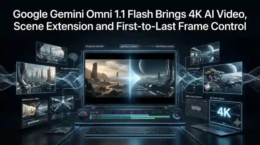 Google Gemini Omni 1.1 Flash Brings 4K AI Video, Scene Extension and First-to-Last Frame Control
