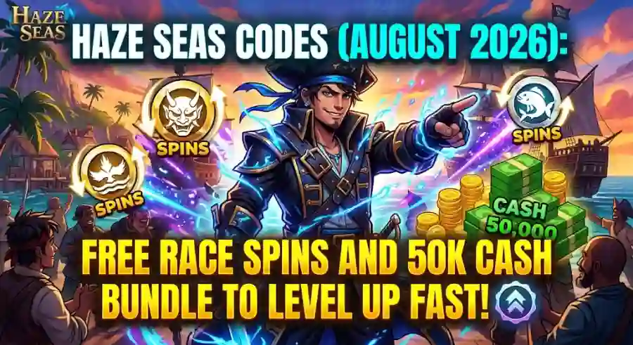 Haze Seas Codes August 2026 Free Race Spins, 50K Cash and EXP Boosts to Become the  Pirate