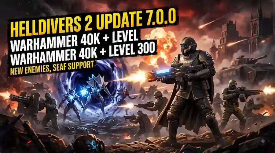 Helldivers 2 Devoid of Liberty Update 7.0.0: Warhammer 40K, New Enemies, SEAF Support and Level 300