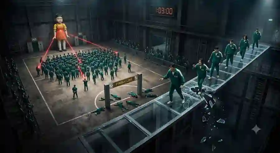 How to Win Red Light, Green Light and Glass Bridge in Ink Game Every Time Survival
