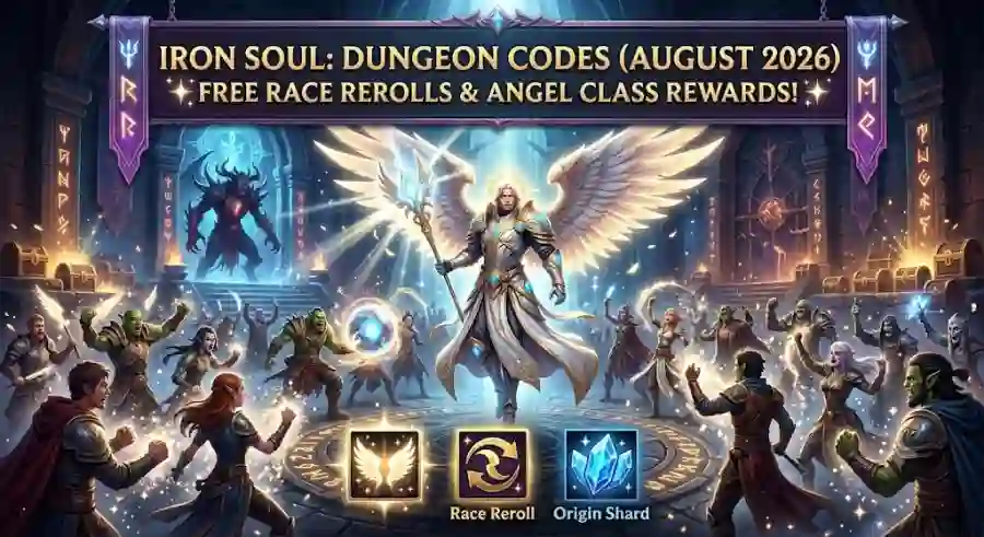 Iron Soul Dungeon Codes August 2026  Free Race Rerolls, Origin Shards and Angel Class Rewards