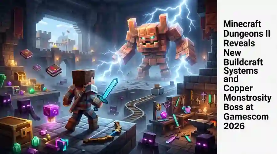 Minecraft Dungeons II Reveals New Buildcraft Systems and Copper Monstrosity Boss at Gamescom 2026