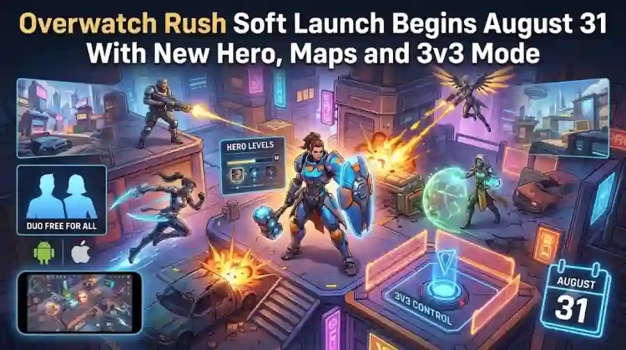 Overwatch Rush Soft Launch Begins August 31 With New Hero, Maps and 3v3 Mode
