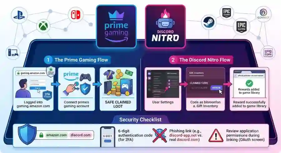 How to Claim Prime Gaming and Discord Nitro Free Loot Safely Complete for PC and Console Gamers