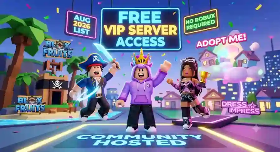 Top Roblox Games With Free VIP Private Server Links August 2026 Play Without Lag, Trolls or Robux Costs