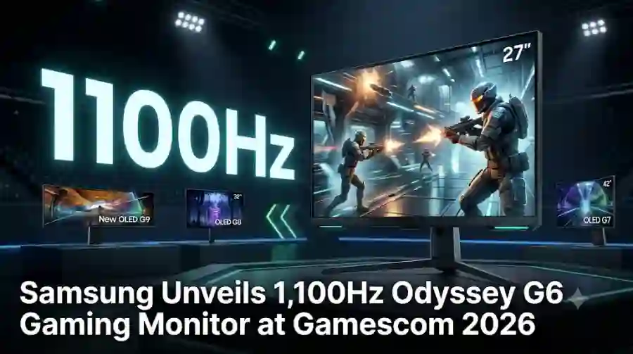 Samsung Unveils 1,100Hz Odyssey G6 Gaming Monitor at Gamescom 2026