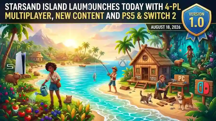 Starsand Island Launches Today With 4-Player Multiplayer, New Content and PS5 & Switch 2 Versions